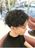 夏ツイスパ波巻き◎アップバング爽やかビジネスセンターパート