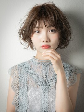 カバーヘア イヴ 戸頭店(COVER HAIR EVE) くすみベージュアッシュひし形ショートボブパーマu戸頭20代30代