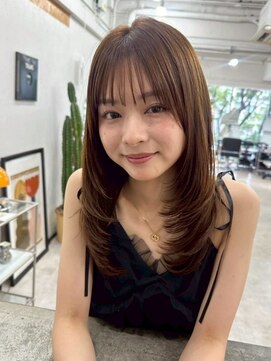 ハニーシブヤ(HONEY shibuya) レイヤーカット/マロンベージュ/小顔カット/髪質改善/シャギー2