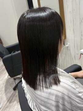 エミュー 大船店(emue) 大船駅ワンカラーブリーチなしダブルカラーオリーブブラウン30代