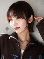 カライング(ing)&nbsp;大人可愛い20代30代40代黒髪前下がりひし形小顔ボブ丸みショート