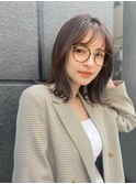 ペールベージュ 外ハネボブ  グラデーションカラー　くびれa