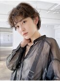 ラフなマッシュパーマ_グレージュカラーボブウルフ_69029