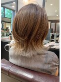 【WORKS】☆セミロング×裾カラー×ホワイトベージュ☆
