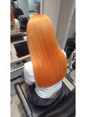 ハイトーンカラーロング艶髪オレンジ