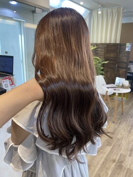 スノードロップ 高円寺店(Snowdrop) デザインカラー/レイヤーカット/ウェットヘア/オリーブベージュ