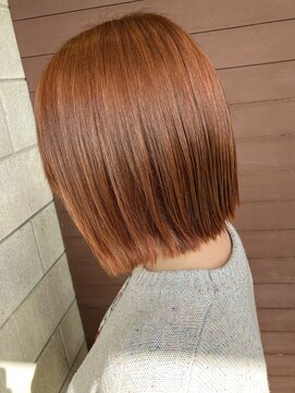 ミーサ バイ ブレイク(mysa by BREK) オレンジベージュ×切りっぱなしボブ