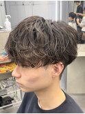 渋谷メンズマッシュウルフカット緩め波巻きパーマシャドウパーマ