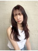 大人可愛い小顔こなれカールチョコレートカラーブリーチなし