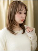 □アプリコットオレンジ姫カット顔周りレイヤー710戸頭20代30代