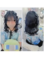 リムネ(RIMUNE)&nbsp;リボンヘア／編み込みハーフツイン／ハーフアップ