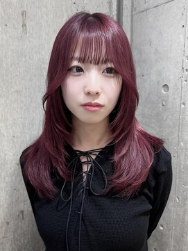 サンク 原宿 表参道(cinq) ヘーゼルベージュレイヤーボブレイヤーカットハッシュカット前髪