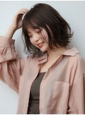 似合わせ大人ガーリーダークアッシュミディアムレイヤーカット
