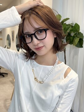 フローター 駒込六義園店(FLOWATER) 【MOMONE】レイヤーボブオリーブベージュ外ハネボブ駒込