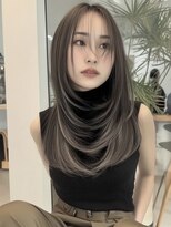 ネハス ナガオカ(nehus.nagaoka)&nbsp;xカット//ホワイトグレージュ/レイヤーカット/チェリーブラウン