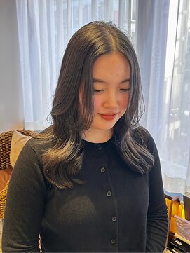 ヘアリゾート粋 新宿三丁目本店 小顔カット/顔まわりカット/スモーキーグレージュ