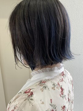 ヘアーデザイン シュシュ(hair design Chou Chou by Yone) バレイヤージュカラー☆ダークネイビーブルー