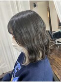 インナーカラー/グレージュカラー/斜めバング/マッシュパーマ