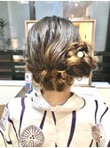 編み込みサイドアップ