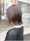 切りっぱなしボブ ブラウンカラー 【泉区 中田 立場】