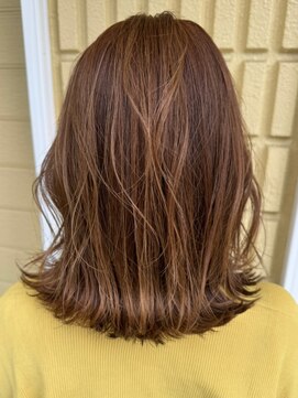 リッチ 菊名店(Rich) 外国人風カラー オレンジブラウン ミディアム 外ハネミディ