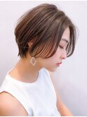 say.田代アプリコットオレンジ大人ボブくすみベージュハイライト