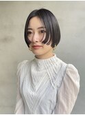 イメチェン/ホワイトブロンド/外ハネボブ/美髪/ワイドバング
