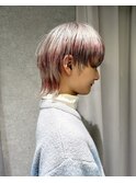 メンズウルフ　デザインカラー　ブリーチカラー