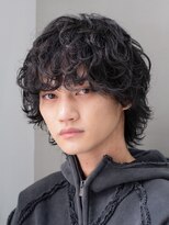 韓国マッシュウルフ緩めシャドウパーマルーズパーマ20代原宿
