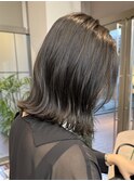 栄黒髪垢抜け丸みシルエットボブヘア