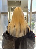 クリーミーブロンド×ストレートロング