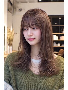ケシキ 表参道 原宿(kesiki.) ミディアムレイヤー/ミディアムヘア/顔周りレイヤー/グレージュ