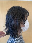 夏先取りウルフレイヤーミディアムパーマ◎ブリーチなしの透明感
