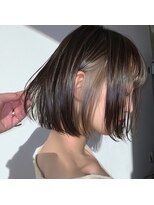 アンサ 長岡天神店(ANSA)&nbsp;ミニボブ/インナーカラー/グレージュ/切りっぱなし
