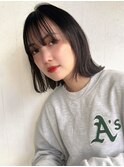 大人可愛い20代30代40代小顔マッシュボブ×シアーブラック
