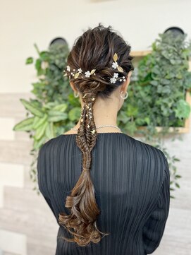 ロカット サロン(Roquat Salon) ロングあみおろしヘアアレンジ【ヘアセット/立川/立川南/浴衣】