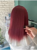 チェリーレッド×髪質改善