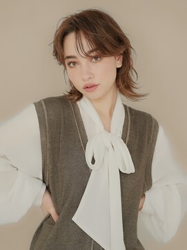 エンタク 新宿(enntaku) マロンベージュ/Aラインボブ/かきあげ/インナーカラー[新宿駅]