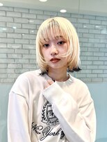 トルネード(TORNADO) フェイスレイヤーボブ前髪ありハイトーンボブ外ハネK20250213