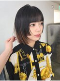 ボブ デザインカット 顔周りカット 毛先カラー