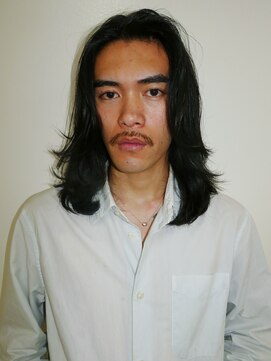 ルックグッドストア(LOOK GOOD STORE) メンズカットセンターパートワンレンロングブルーブラック