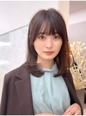イメチェン/くびれヘア/前髪カット/外ハネボブ/美髪/銀座