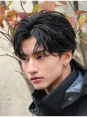 心斎橋フェザーパーマフェザーショートセンターパート20代緩め