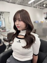 ハピネス 梅田茶屋町店(HAPPINESS) オリーブグレー 小顔前髪 韓国風巻き ぱっつん前髪 艶髪 梅田