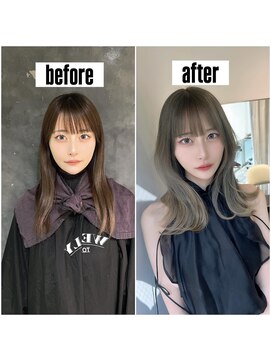 ウィリートーキョー 渋谷(WELLY TOKYO) オリーブグレージュ/秋カラー[ケアブリーチ+カラー]20代