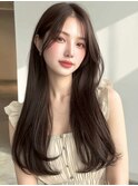 ナチュラルレイヤートレンドカラー韓国風シースルーバング
