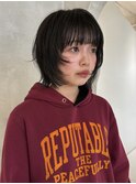 顔まわりカット/切りっぱなし/ミディアム/切りっぱなし／ボブ