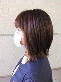 20代30代ウルフインナーカラー立体感小顔丸み乾かすだけ
