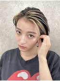 インナーカラー外ハネボブダブルカラーケアブリーチハイライト