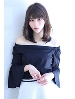 オーロ 緑地公園店(ORO)&nbsp;ネイビーカラーの大人かわいいブランジュ小顔くびれセミディ